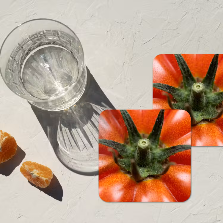 Coaster - Food - Tomato - Red - Eten - Tomaat - Rood onderzetter kurk middel