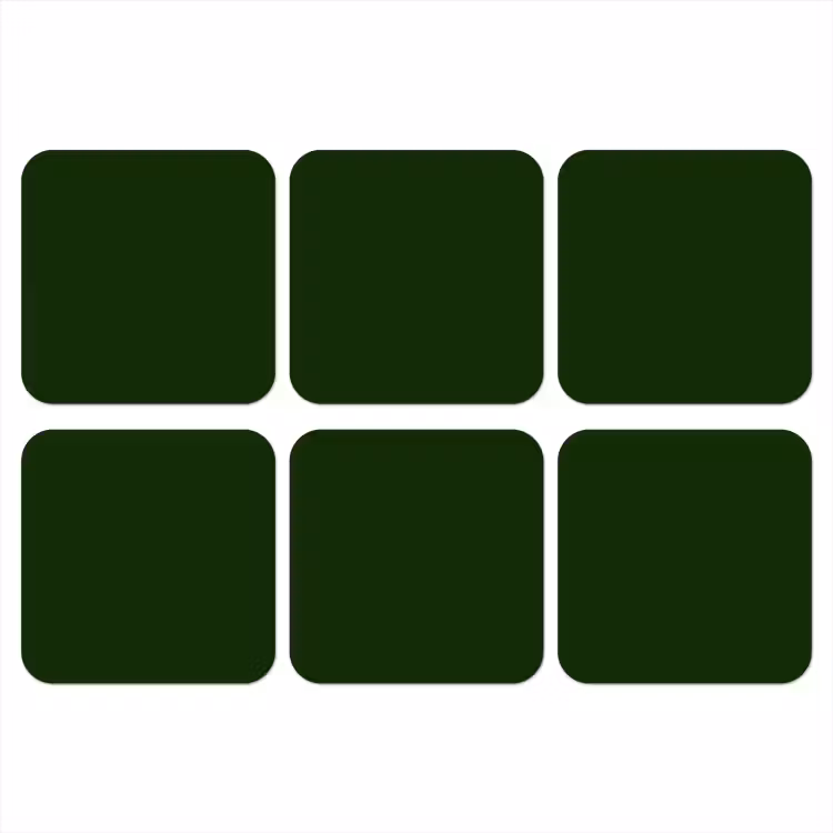 Forest - Green - Groen onderzetter kurk middel 366 -3d