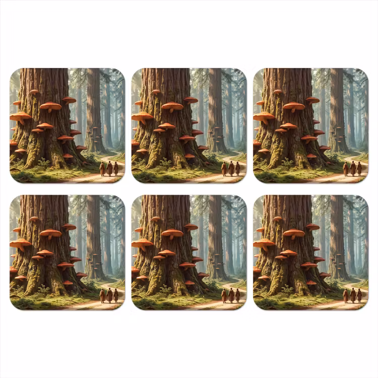 Coaster - Forest - Trees - Nature - Bos - Bomen - Natuur onderzetter kurk middel