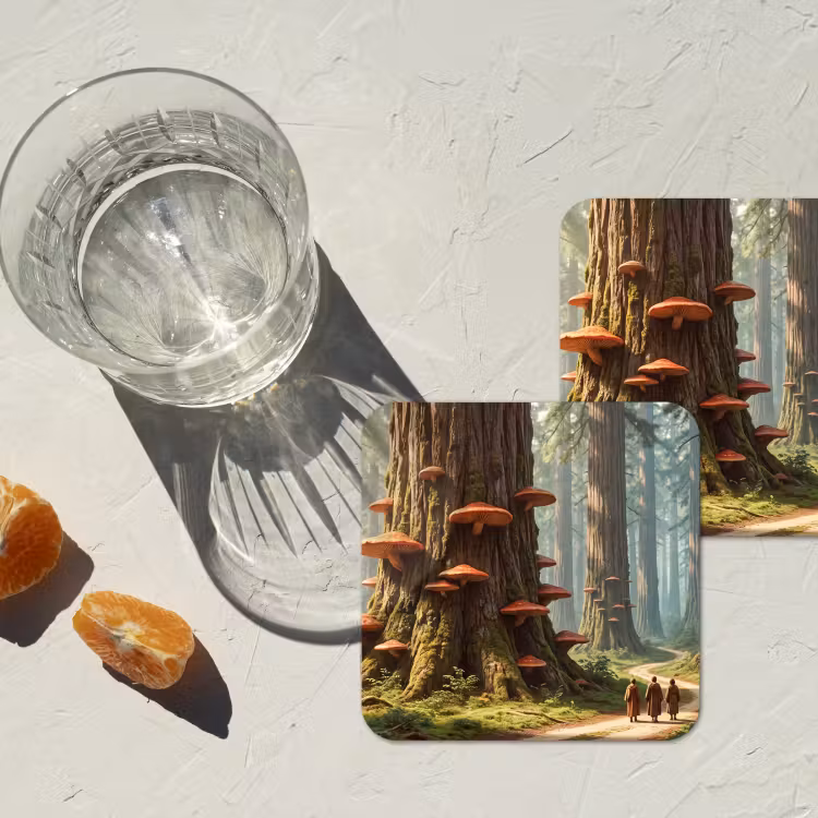 Coaster - Forest - Trees - Nature - Bos - Bomen - Natuur onderzetter kurk middel