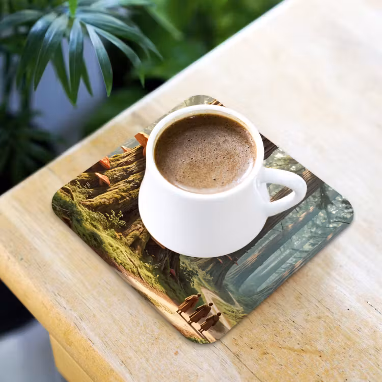 Coaster - Forest - Trees - Nature - Bos - Bomen - Natuur onderzetter kurk middel