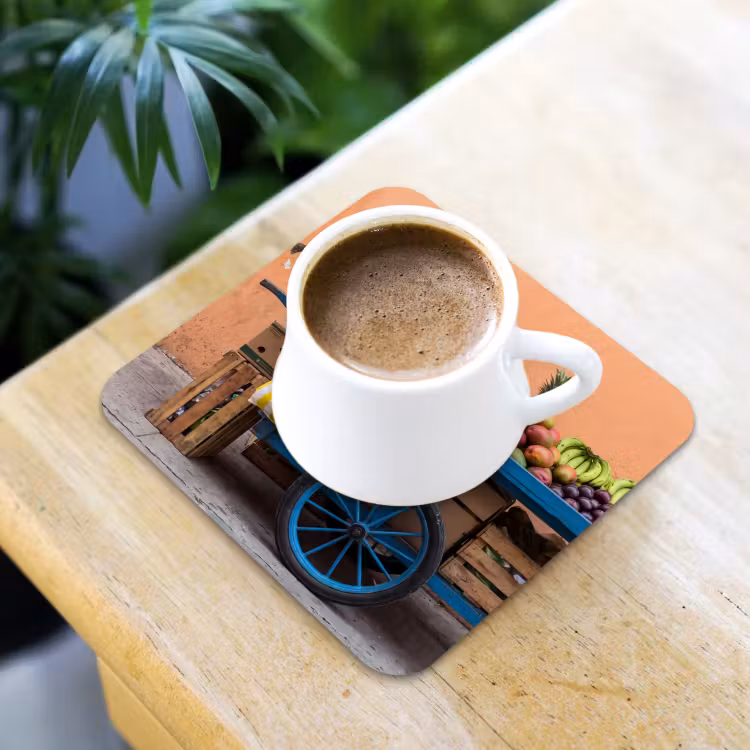 Coaster - Fruit - Cart - Street - Fruit - Kar - Straat onderzetter kurk middel