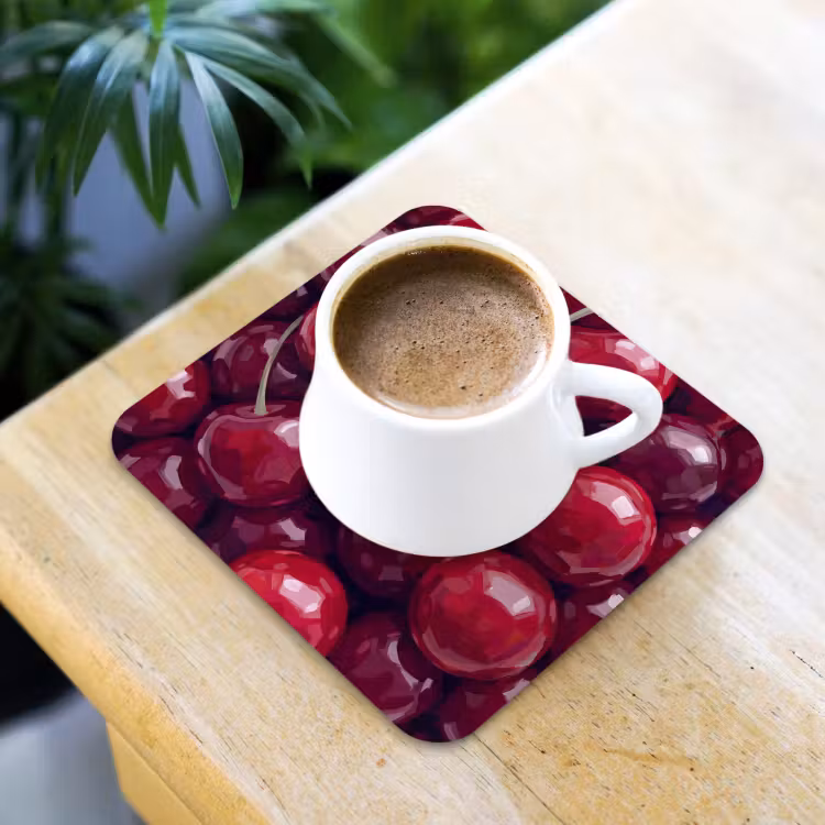 Fruit - Kersen - Eten - Modern - Rood onderzetter kurk middel -sfeer5