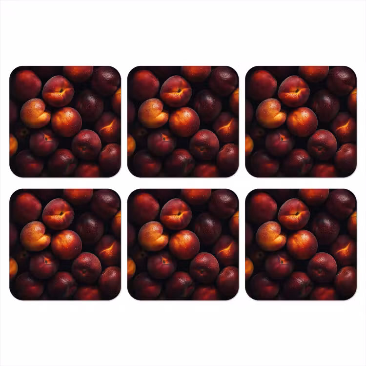 Fruit - Close up - Nectarines onderzetter kurk middel -3d