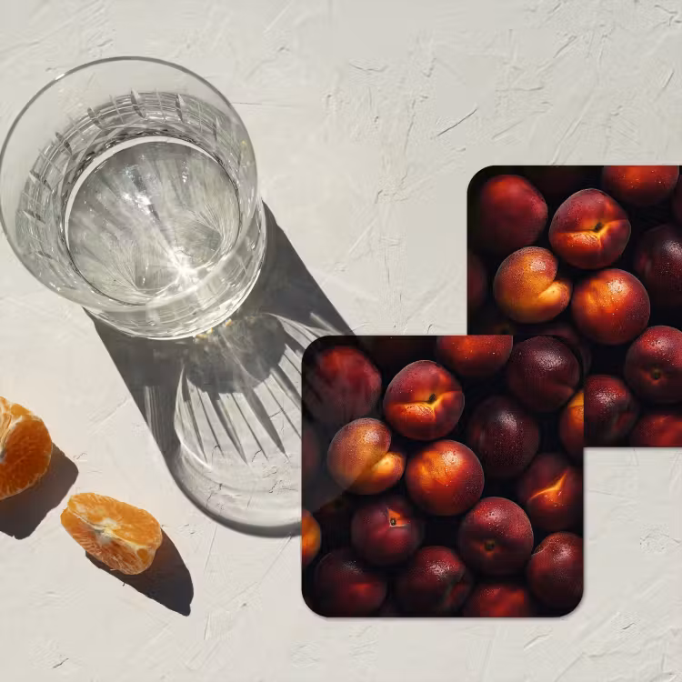 Fruit - Close up - Nectarines onderzetter kurk middel -sfeer4