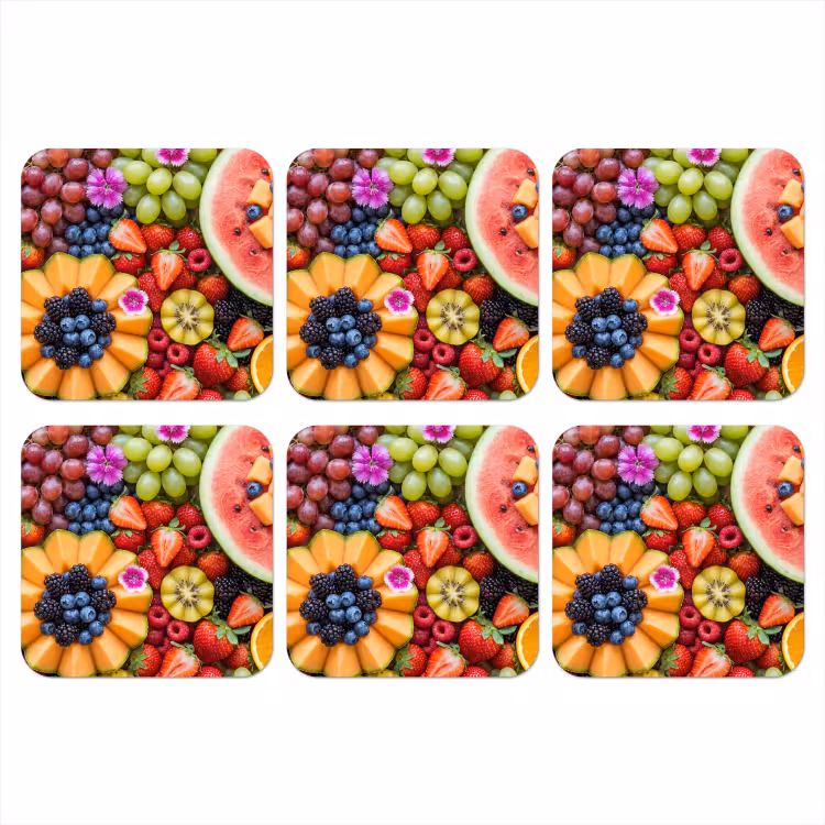 Fruit - Vers - Variatie - Eten - Kleurrijk onderzetter kurk middel -3d