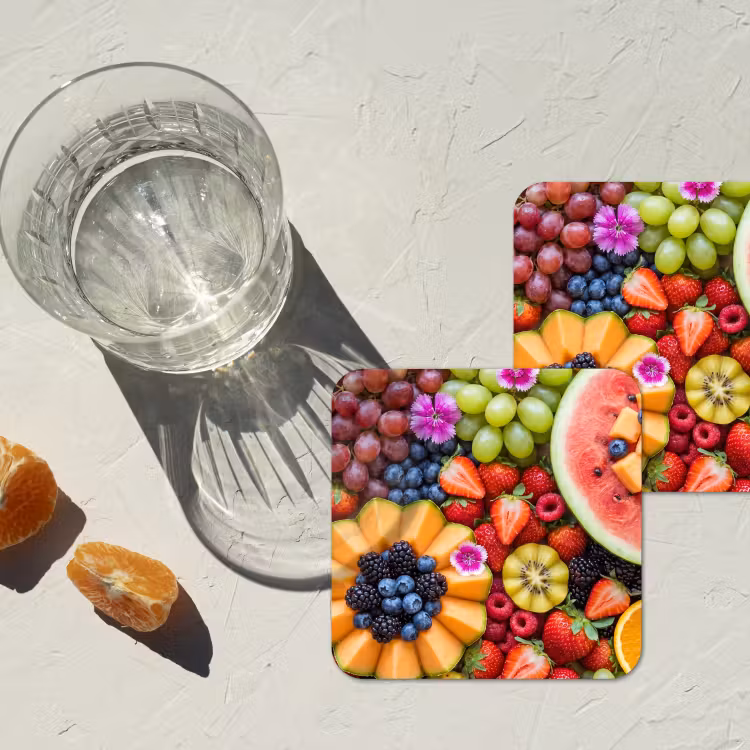 Fruit - Vers - Variatie - Eten - Kleurrijk onderzetter kurk middel -sfeer4