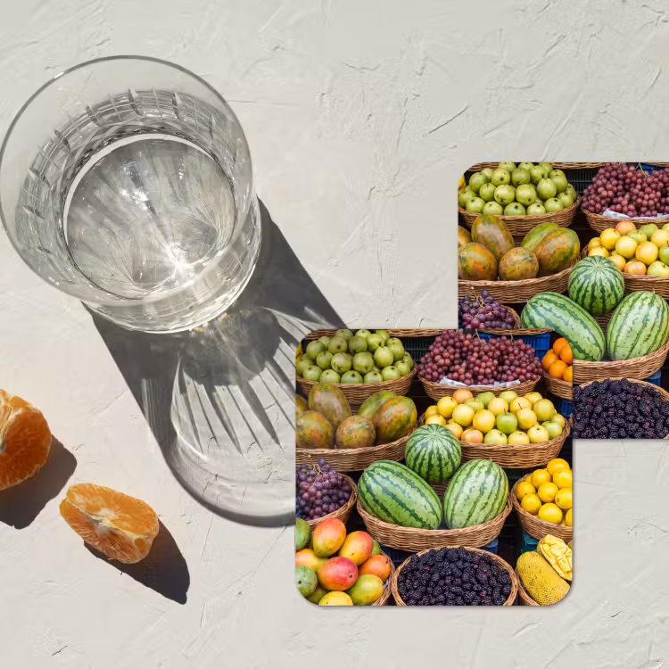Coaster - Fruit - Market - Colorful - Fruit - Markt - Kleurrijk onderzetter kurk middel