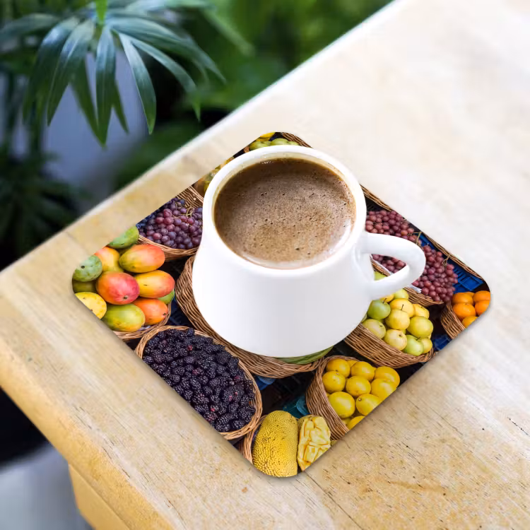 Coaster - Fruit - Market - Colorful - Fruit - Markt - Kleurrijk onderzetter kurk middel