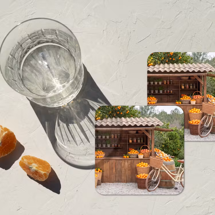 Coaster - Fruit - Market - Rural - Fruit - Markt - Landelijk onderzetter kurk middel