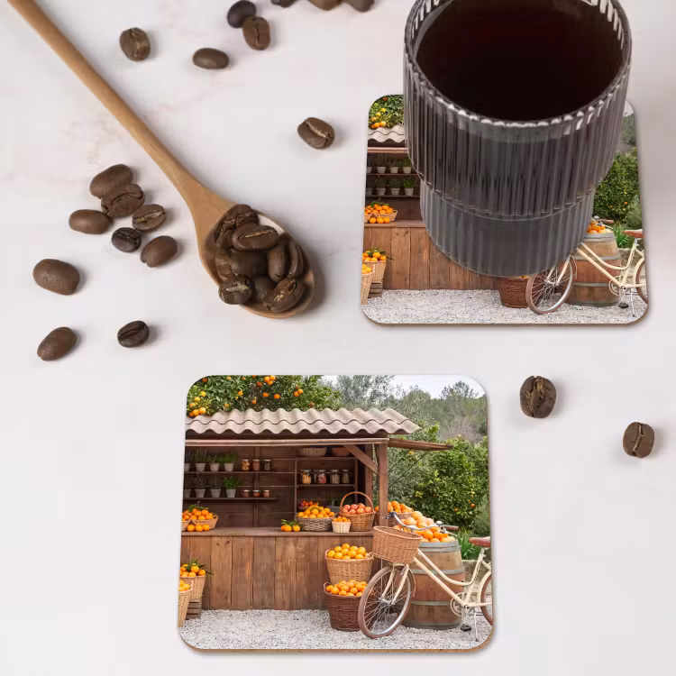 Coaster - Fruit - Market - Rural - Fruit - Markt - Landelijk onderzetter kurk middel