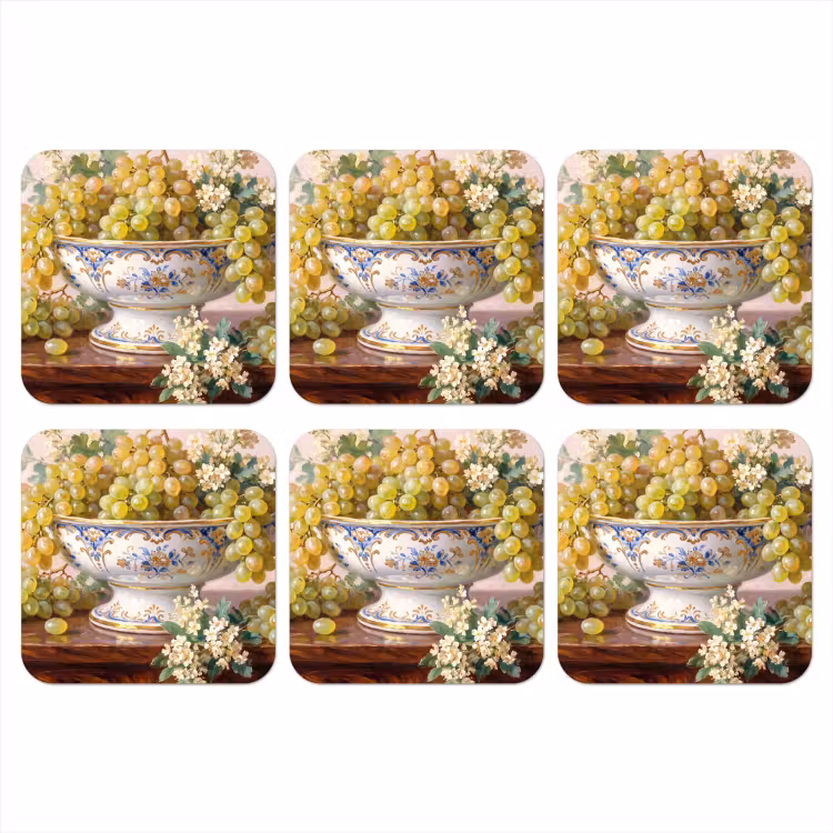 Coaster - Fruit - Still Life - Classical - Fruit - Stilleven - Klassiek onderzetter kurk middel