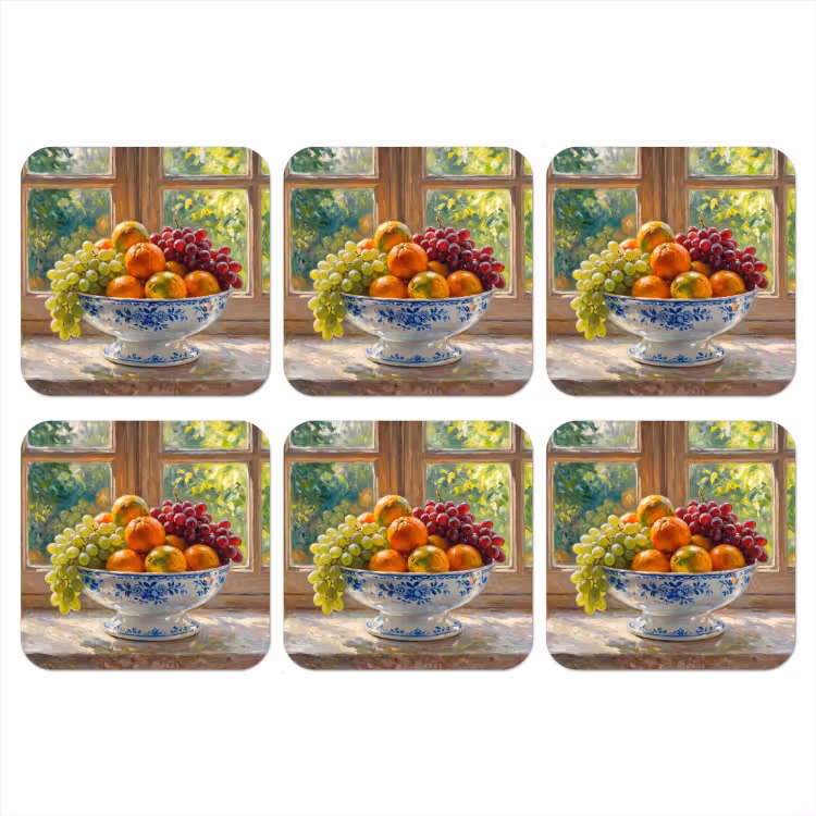 Coaster - Fruit - Windowsill - Nature - Fruit - Vensterbank - Natuur onderzetter kurk middel