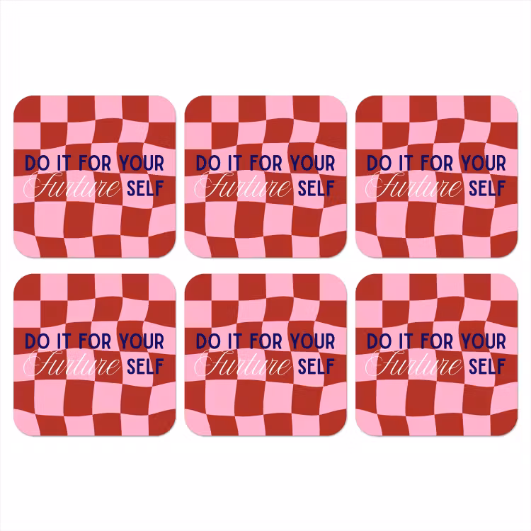 Furture - Geblokt - Rood onderzetter kurk middel -3d