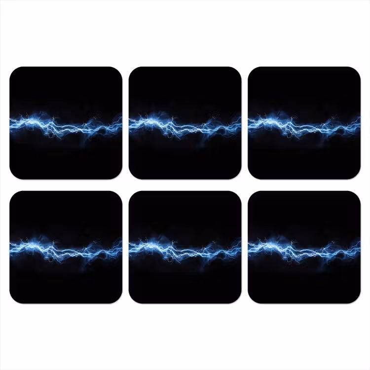 Gaming - Bliksemflits - Blauw - Energie onderzetter kurk middel -3d