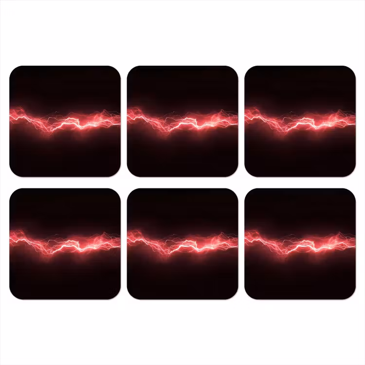 Gaming - Rood - Elektriciteit - Energie - Lijn onderzetter kurk middel -3d