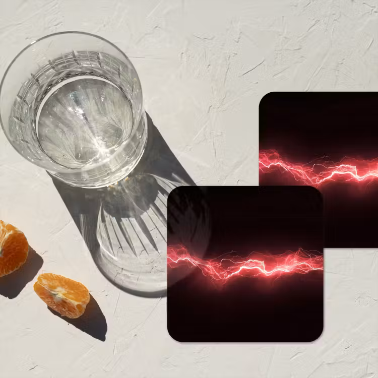 Gaming - Rood - Elektriciteit - Energie - Lijn onderzetter kurk middel -sfeer4