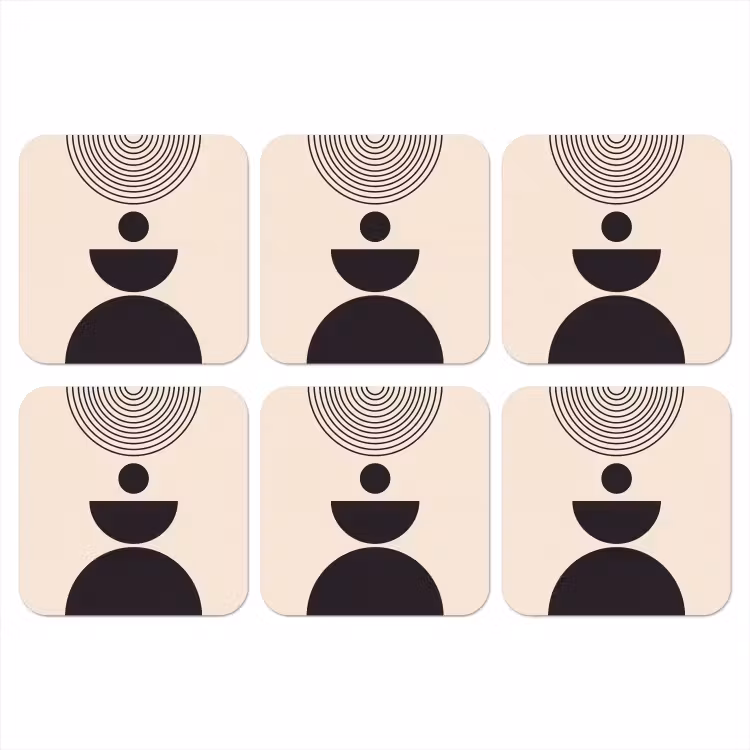 Coaster - Geometric Balance - Art - Geometrische balans - Kunst onderzetter kurk middel