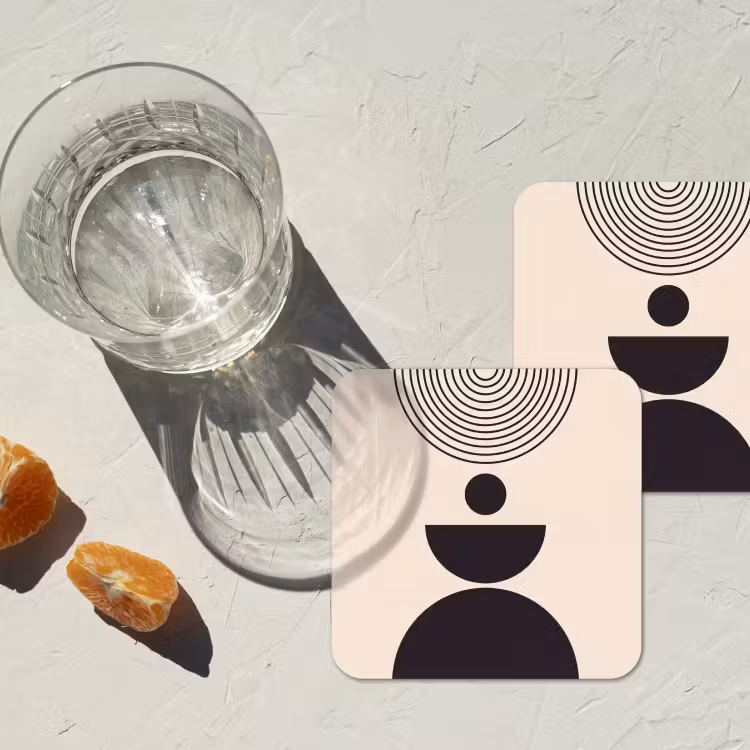 Coaster - Geometric Balance - Art - Geometrische balans - Kunst onderzetter kurk middel
