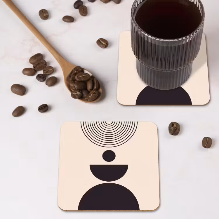 Coaster - Geometric Balance - Art - Geometrische balans - Kunst onderzetter kurk middel