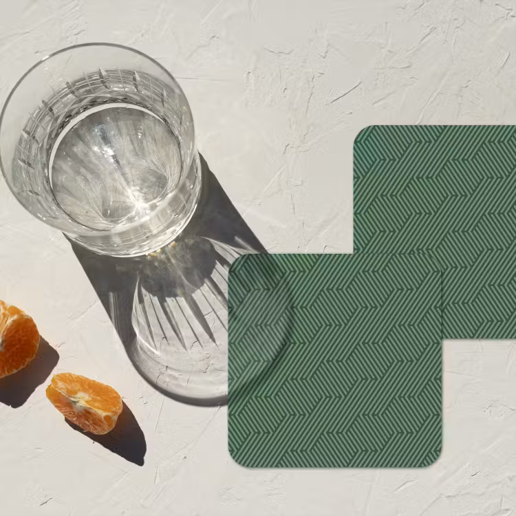 Groen - Strepen - Patroon onderzetter kurk middel 366 -sfeer4
