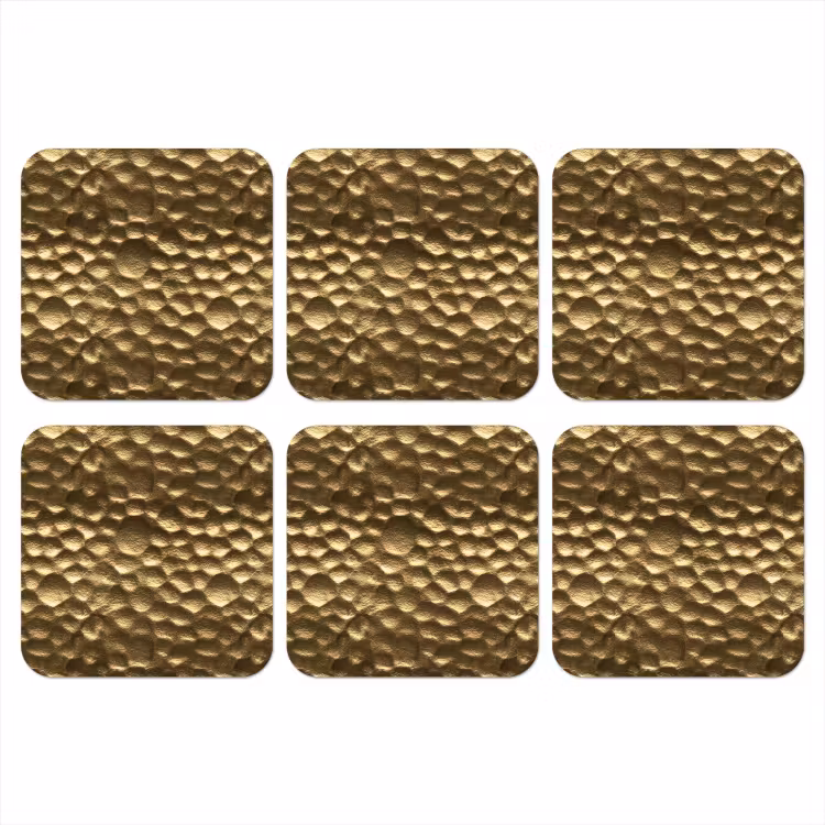 Gehamerd - Reliëf - Textuur - Bronsgoud onderzetter kurk middel 366 -3d