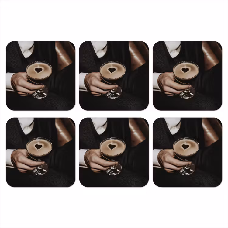 Hartje - Cocktail - Espresso Martini - Hand onderzetter kurk middel -3d