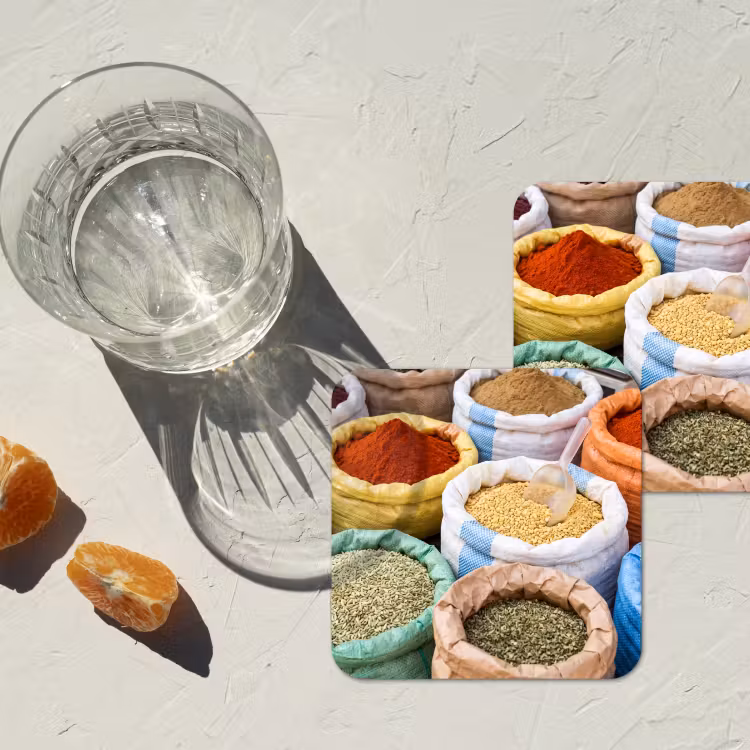 Coaster - Herbs - Bags - Market - Kruiden - Zakken - Markt onderzetter kurk middel
