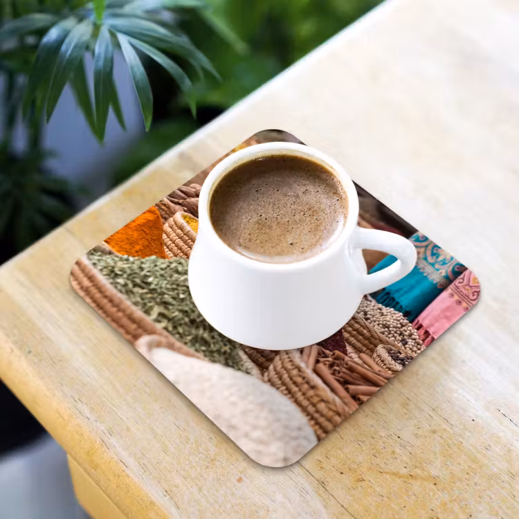 Coaster - Herbs - Baskets - Oriental - Kruiden - Manden - Oosters onderzetter kurk middel