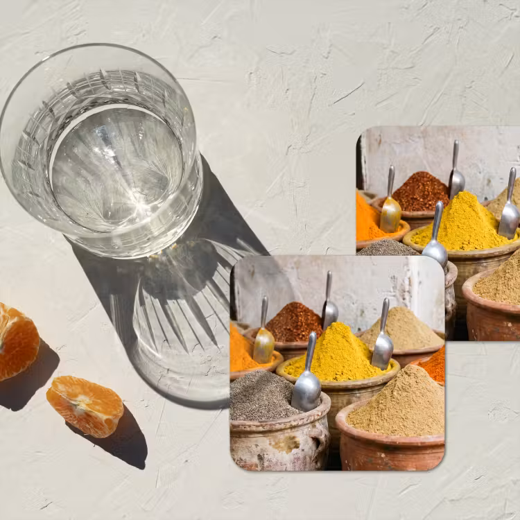 Coaster - Herbs - Jars - Asian - Kruiden - Potten - Oosters onderzetter kurk middel