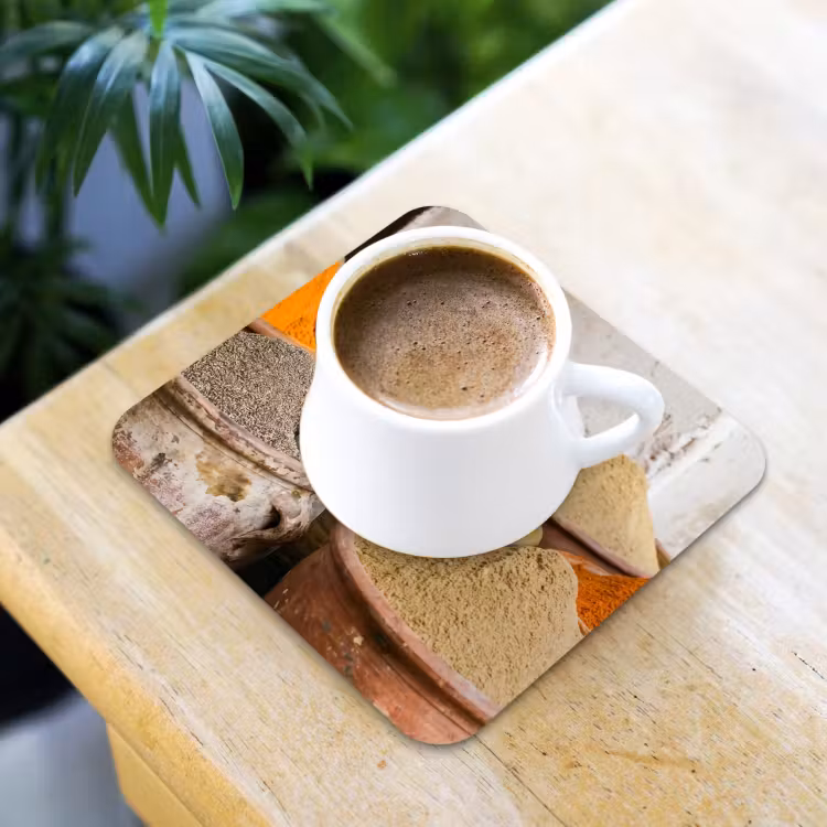 Coaster - Herbs - Jars - Asian - Kruiden - Potten - Oosters onderzetter kurk middel