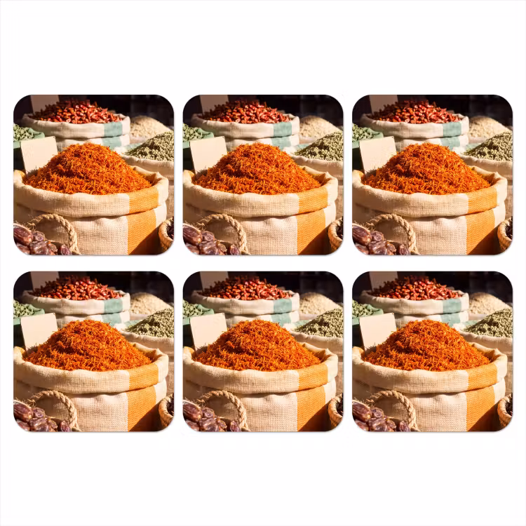 Coaster - Herbs - Market - Colorful - Kruiden - Markt - Kleurrijk onderzetter kurk middel