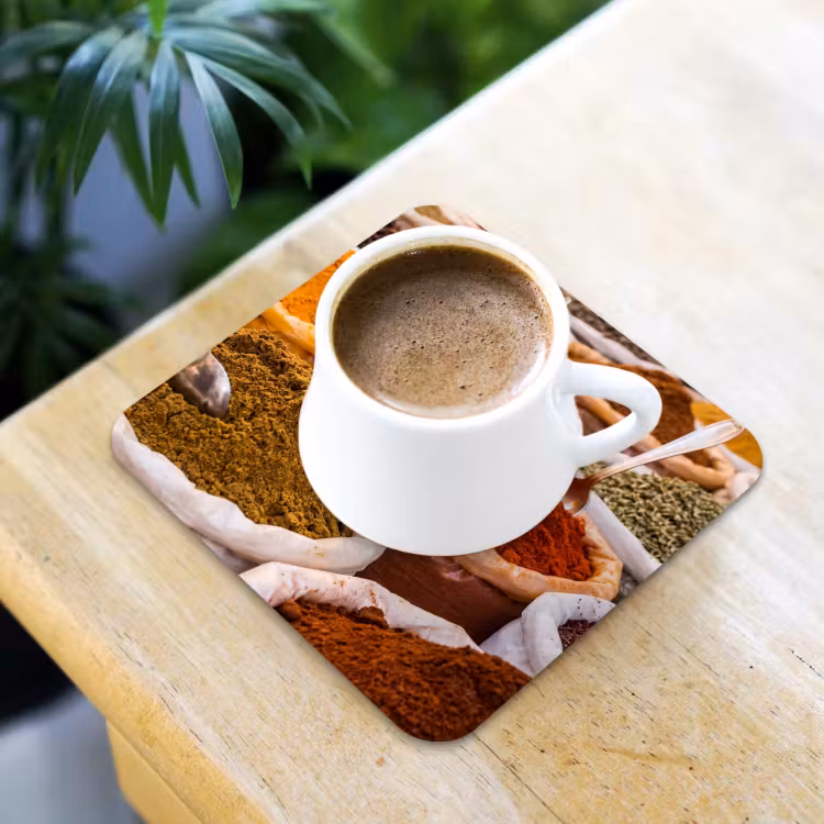 Coaster - Herbs - Market - Food - Kruiden - Markt - Eten onderzetter kurk middel