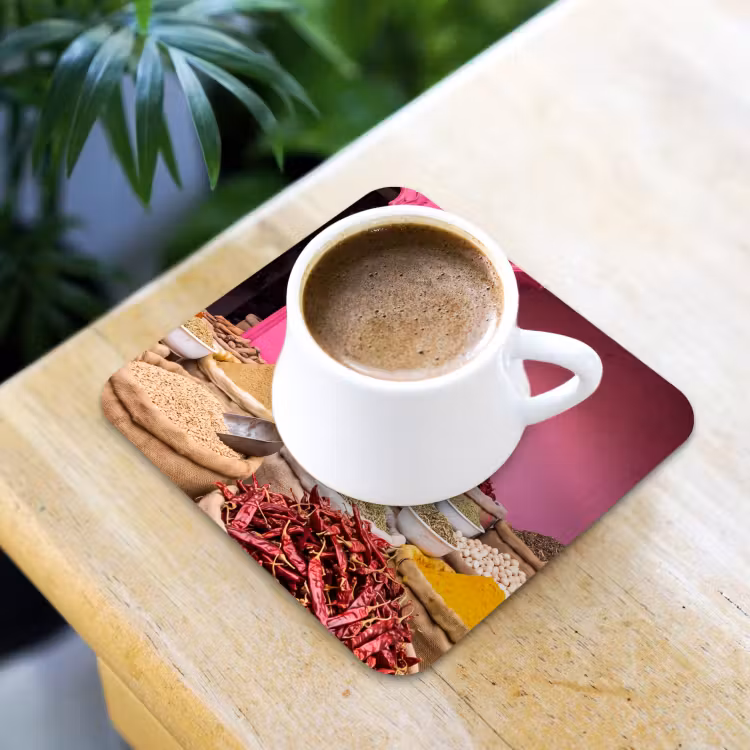 Coaster - Herbs - Market - Pink - Kruiden - Markt - Roze onderzetter kurk middel