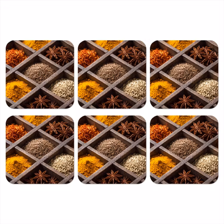 Coaster - Herbs - Wood - Food - Kruiden - Houten - Eten onderzetter kurk middel