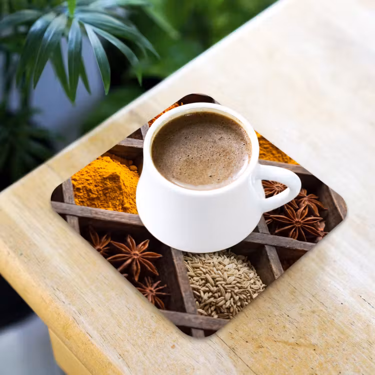 Coaster - Herbs - Wood - Food - Kruiden - Houten - Eten onderzetter kurk middel