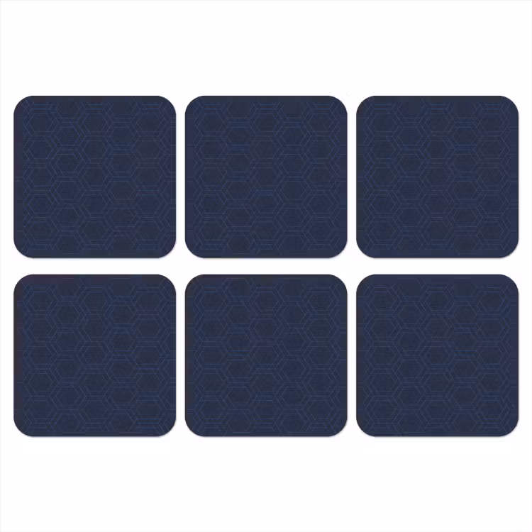 Hexagon - Patroon - Blauw onderzetter kurk middel 366 -3d