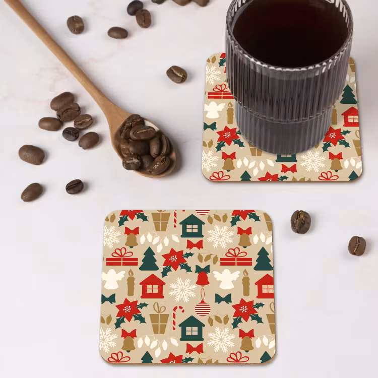 Illustratie - Kerst - Beige onderzetter kurk middel 366 -sfeer2