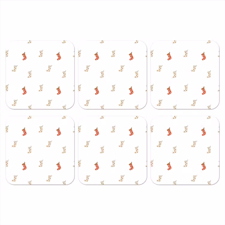 Illustratie - Kerstsokken - Wit onderzetter kurk middel 366 -3d