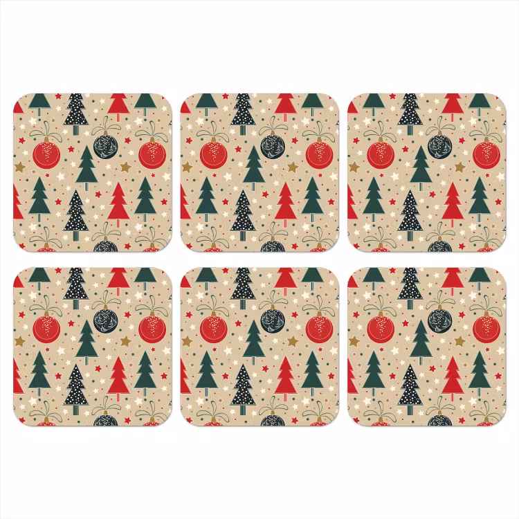 Illustratie - Kerst - Sterren onderzetter kurk middel 366 -3d
