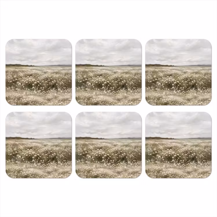 Illustratie - Landschap - Wit onderzetter kurk middel -3d