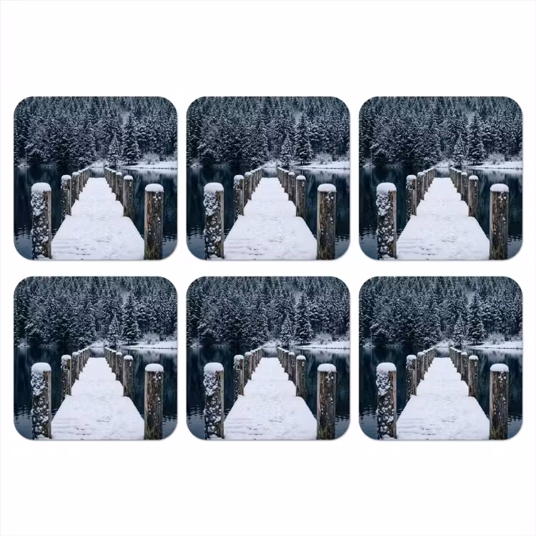 Steiger - Meer - Sneeuw - Bergen - Rustgevend onderzetter kurk middel -3d