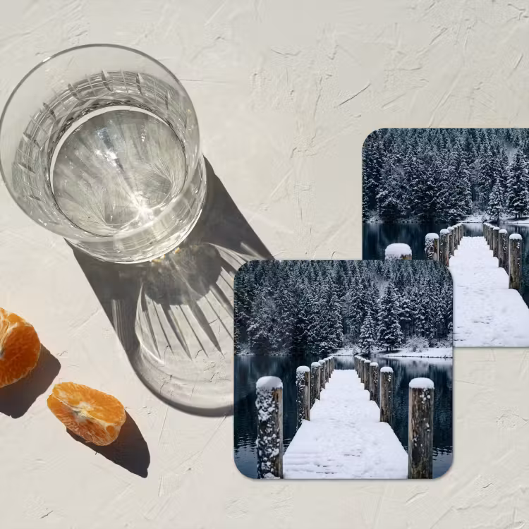 Steiger - Meer - Sneeuw - Bergen - Rustgevend onderzetter kurk middel -sfeer4
