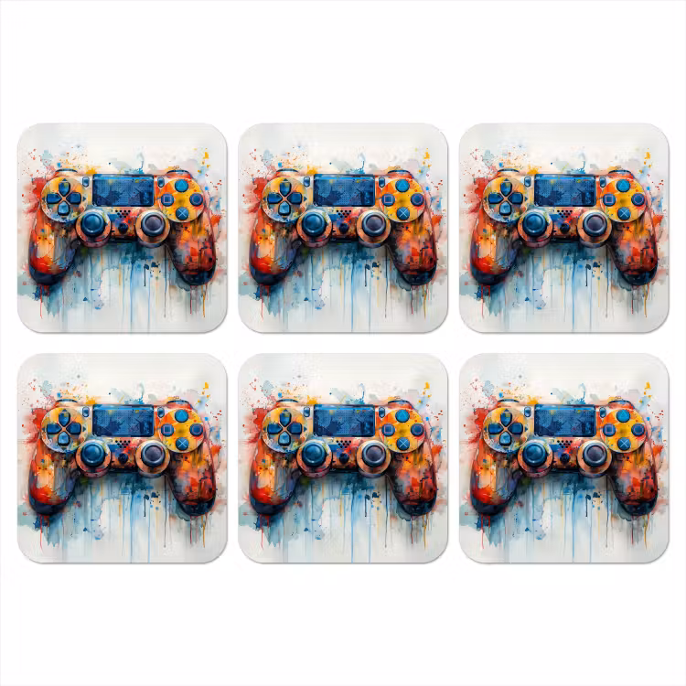 Kinder- en tiener kamer - Gaming - Game controller onderzetter kurk middel -3d