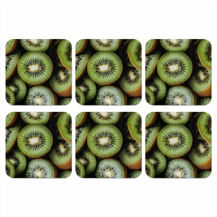 Kiwi - Fruit - Groen onderzetter kurk middel -3d