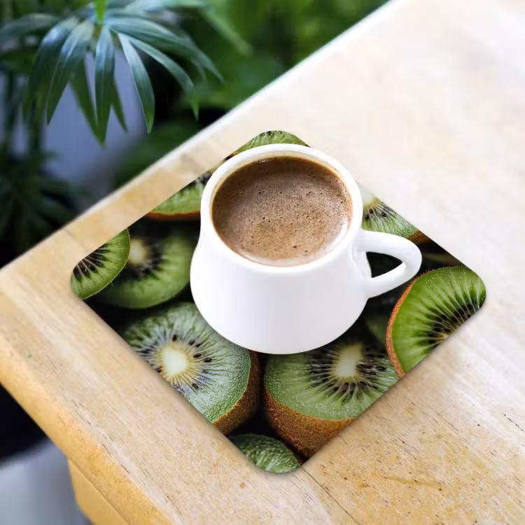 Kiwi - Fruit - Groen onderzetter kurk middel -sfeer5