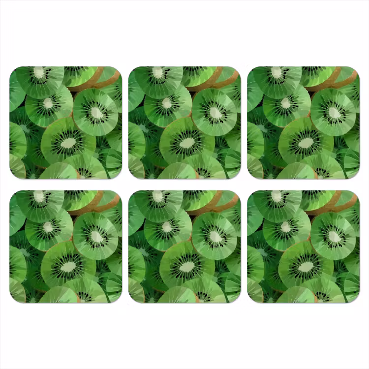 Kiwi - Groen - Pitten onderzetter kurk middel -3d