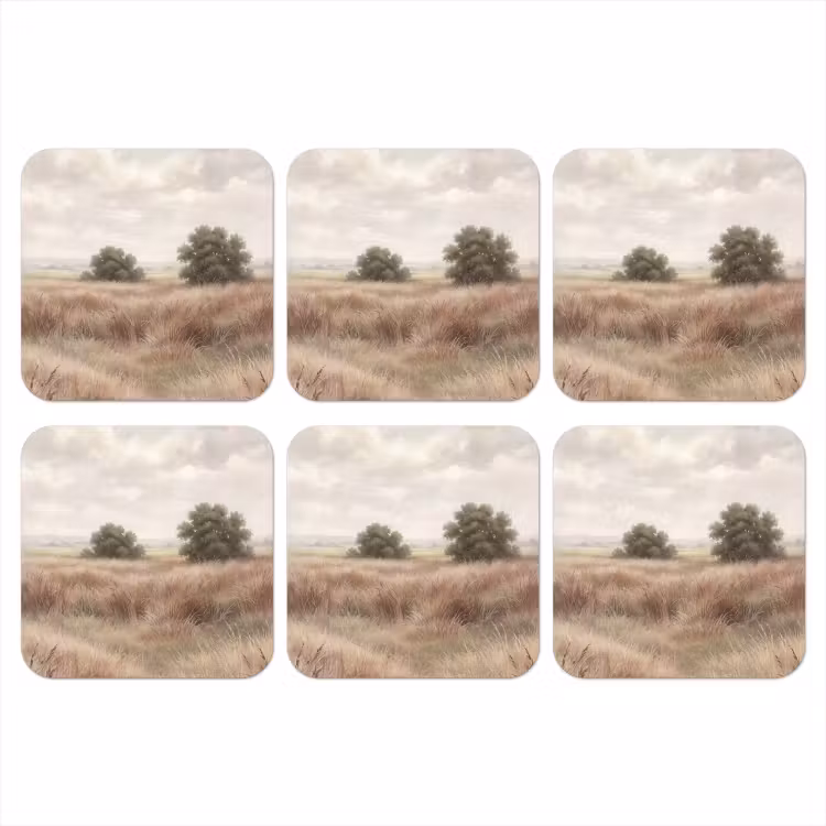 Landschap - Minimalistisch - Beige onderzetter kurk middel -3d