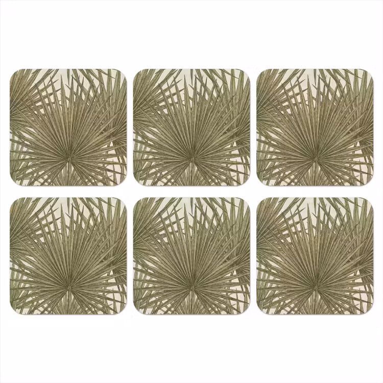Blad - Tropisch - Patroon - Natuur - Groen onderzetter kurk middel -3d