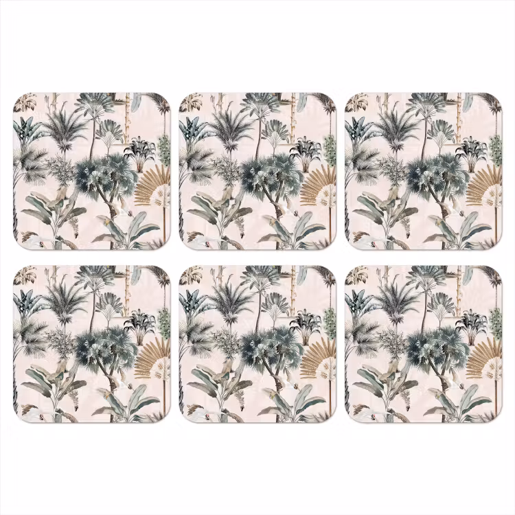 Bladeren - Monstera - Jungle - Tropical onderzetter kurk middel -3d